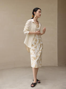 HeyDress休闲长袖衬衫女夏季宽松垂感撞色设计感衬衣薄款气质上衣