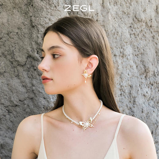 ZEGL设计师幻野系列蝴蝶耳环女小众设计感高级耳钉925银针夏耳饰 商品图3