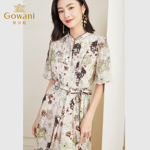 乔万尼真丝连衣裙女夏季新款重磅高端双层真丝桑蚕丝长裙DF2E417 商品图2