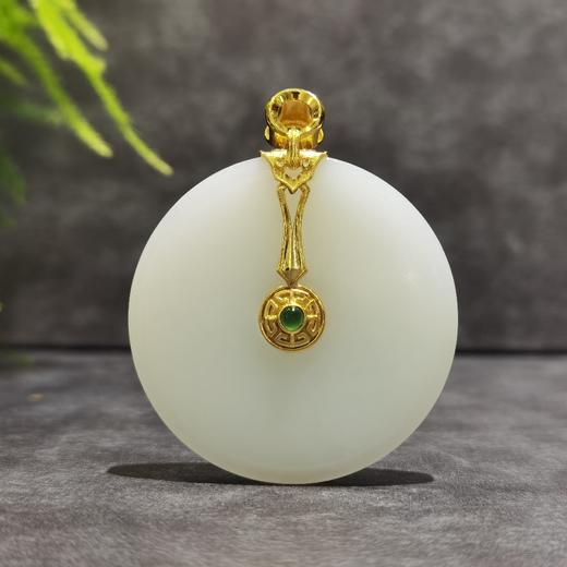 【御珠宫坊】金镶羊脂白玉平安扣 商品图4