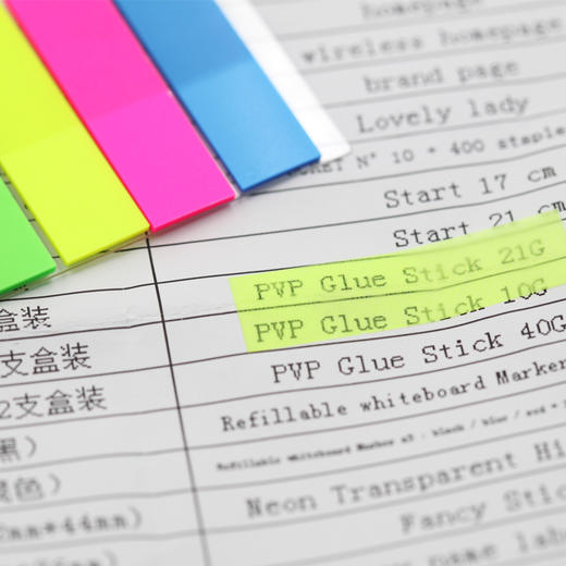 马培德760010荧光膜指示标签贴分类贴小条索引便签贴百事贴书贴 商品图3