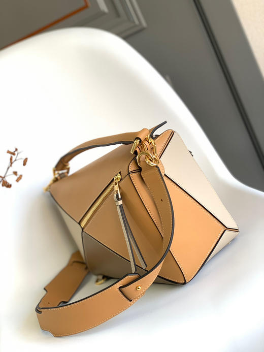 Puzzle Bag（中号29CM）-棕黄拼褐色米白 商品图2