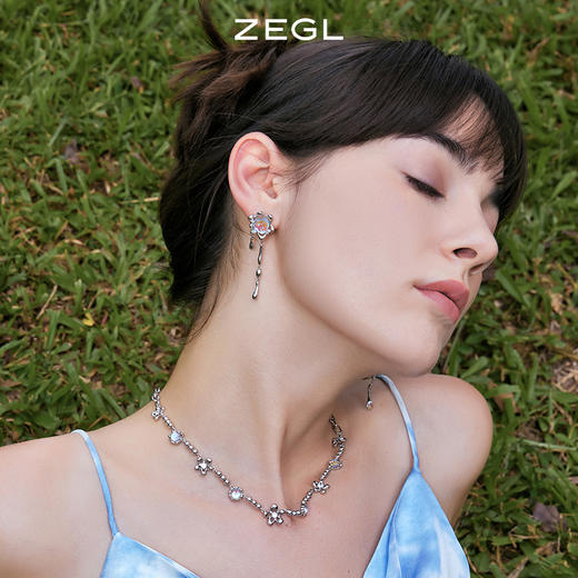 ZEGL设计师浮生若梦系列星星月光石流苏耳环女夏耳钉925银针耳饰 商品图4