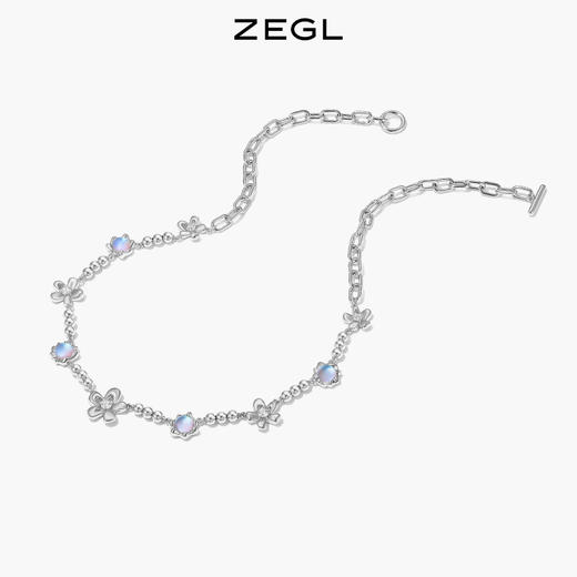 ZEGL设计师浮生若梦系列月光石项链女夏高级设计感小众花朵锁骨链 商品图3