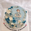 蓝色素雅旗袍手绘蛋糕-低糖处理无添加 商品缩略图1