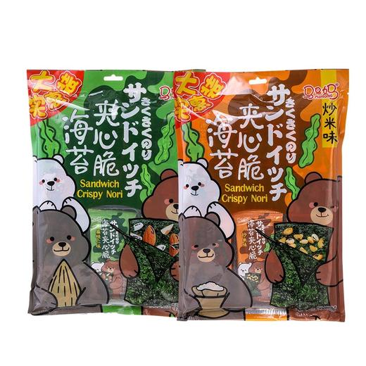 新品马马妈夹心脆海苔40克炒米味扁桃仁味休闲零食即食海苔下 商品图0