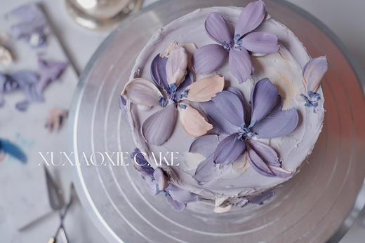薰衣草庄园，油画风刮刀花蛋糕（奶油霜抹面，水果默认火芒） 商品图5