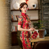 优雅修身，高开衩双层旗袍裙中国风婚礼敬酒服旗袍CX-0649 商品缩略图1