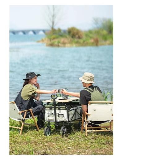 牧高笛户外露营便携式野营折叠车便携小推车营地车便携拖拉带刹车 商品图2