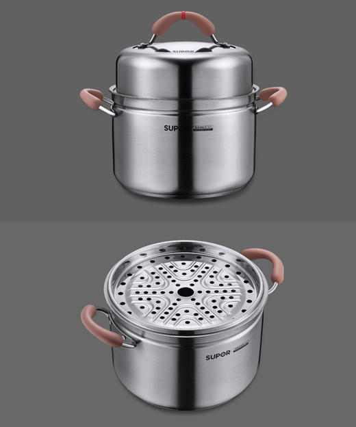 苏泊尔汤锅小蒸锅304不锈钢复底加高加厚小红圈防烫煮粥RT24AA2 商品图13