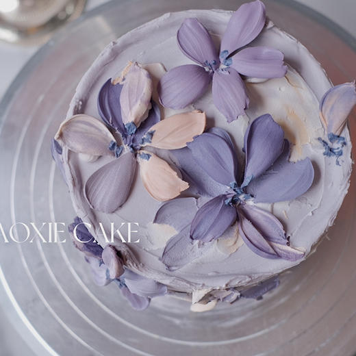 薰衣草庄园，油画风刮刀花蛋糕（奶油霜抹面，水果默认火芒） 商品图0