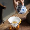 永利汇甜白青花缠枝莲盖碗三才碗手抓碗品茗杯茶漏功夫茶具 商品缩略图2