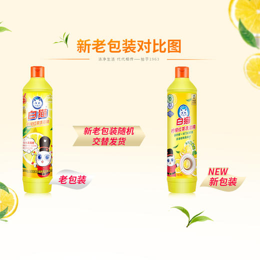 【百】白猫柠檬红茶洗洁精500克小瓶装家庭 商品图4