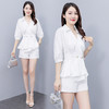 2022夏季新款名媛气质V领收腰灯笼袖短裤两件套套装 DL8911 商品缩略图2