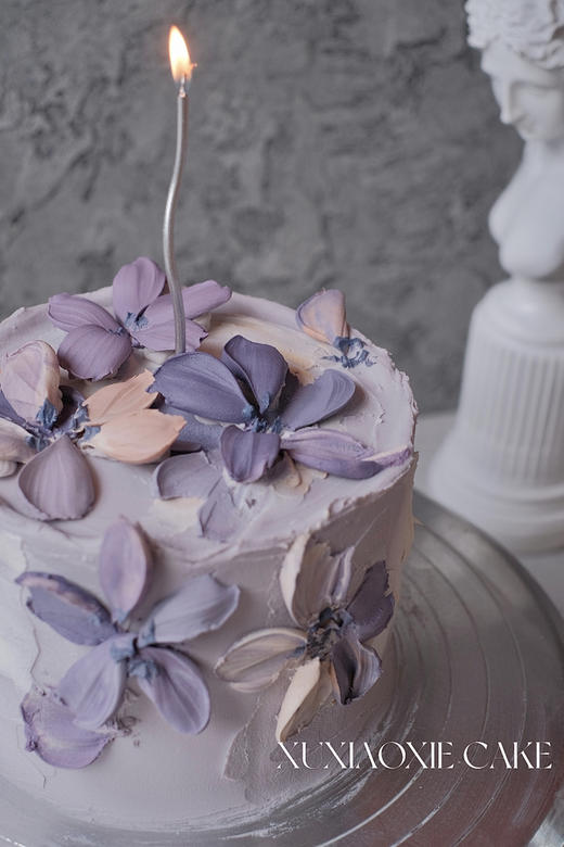 薰衣草庄园，油画风刮刀花蛋糕（奶油霜抹面，水果默认火芒） 商品图6