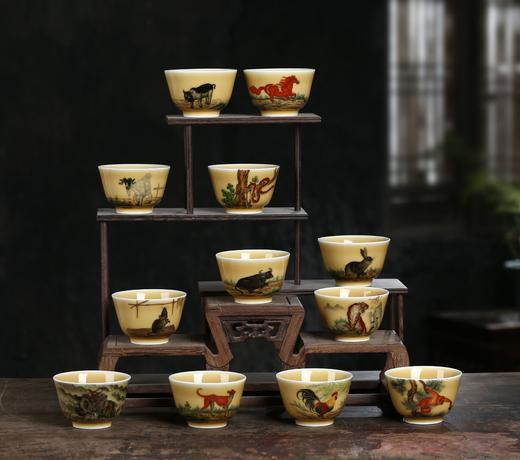 高温老黄釉十二生肖杯 商品图4