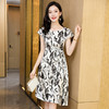 新款夏季，气质显瘦轻熟风时尚印花重磅真丝连衣裙KQN-97999 商品缩略图1