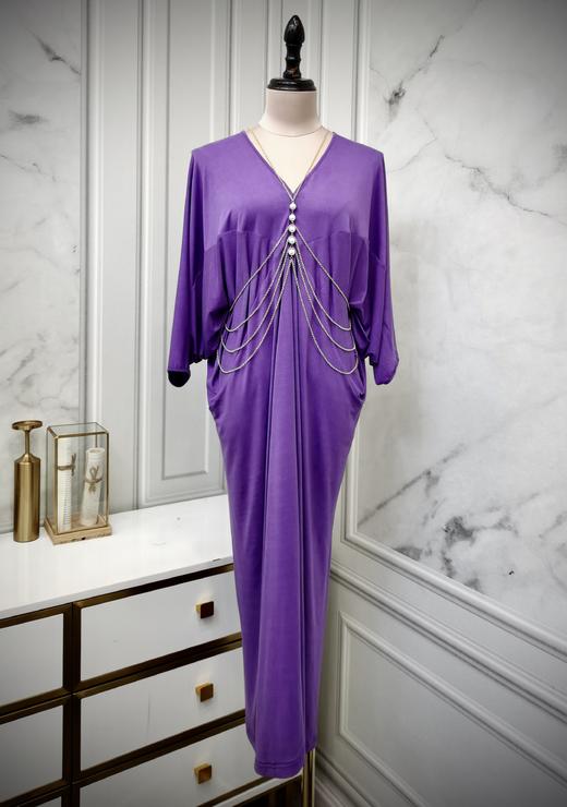 【雾境定制款】 优雅紫罗兰铜氨丝混纺针织高级感满满不挑人版型谁穿谁美！独立装饰链条可拆卸 2202115 商品图0