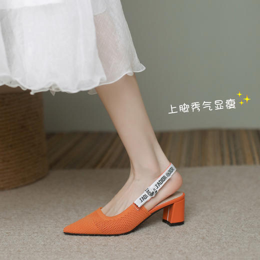 【REREJOY】 半包粗跟飞织王妃鞋 QC6381（年后72小时发货） 商品图0