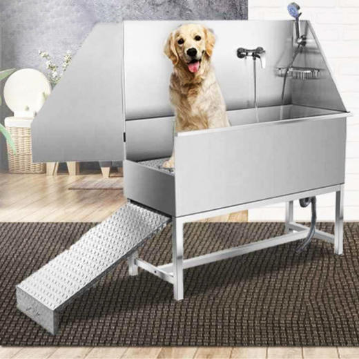 宠物不锈钢浴池 洗澡池 带可伸缩坡道 大小宠物均适用 商品图5