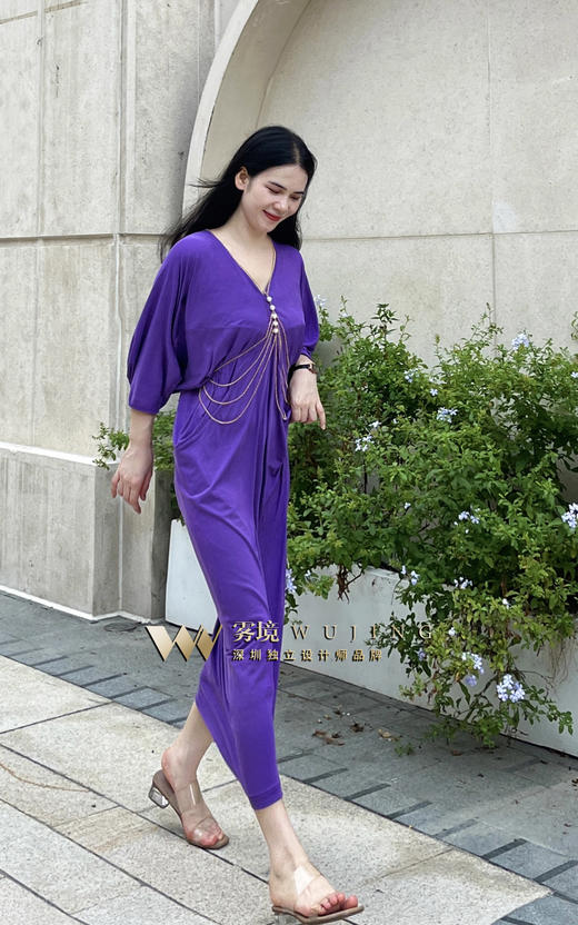 【雾境定制款】 优雅紫罗兰铜氨丝混纺针织高级感满满不挑人版型谁穿谁美！独立装饰链条可拆卸 2202115 商品图4