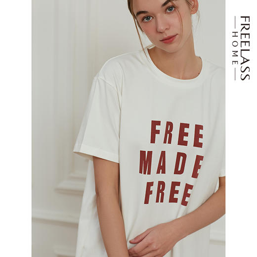 弗利少女屋印花睡裙女春夏季短袖家居服时尚简约休闲睡衣女春秋款 商品图4