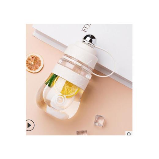 夏天大容量2带吸管塑料水瓶 白色 1000ml 商品图0