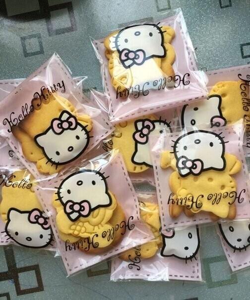 100入 9*9cm kitty猫自封曲奇饼干包装袋 自粘袋 点心烘焙包装 商品图3