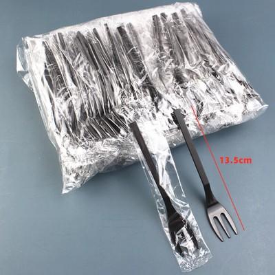 100入 一次性独立装三齿水果叉 蛋糕甜品烘焙外卖单个独立包装叉 商品图2