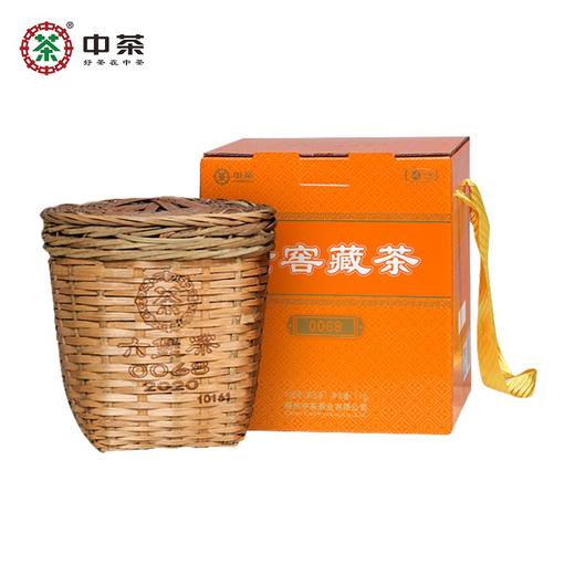 《中粮-中茶》黑茶广西梧州窖藏茶叶六堡0068 陈香箩筐六堡1kg竹篓装 商品图0