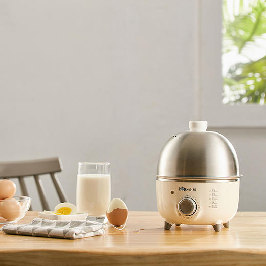 【小程序】小熊煮蛋器 ZDQ-B07C3 白色 不锈钢蒸盘+不锈钢上盖+量杯 商品图1