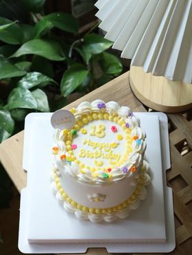 黄色ins Happy birthday（图片是4寸）