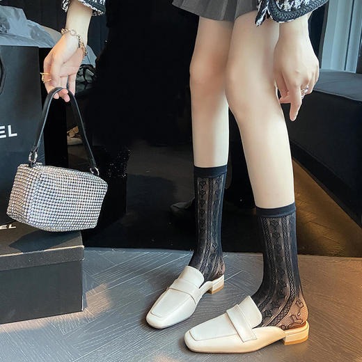 CV5071  新款包头套脚中跟女士半拖鞋韩版时尚方头搭扣懒人鞋休闲鞋 商品图9