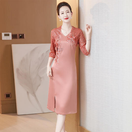 高贵礼服，新款喜婆婆婚礼改良旗袍婚宴装妈妈装连衣裙LC-2271 商品图1