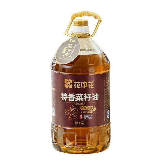 花中花 特香菜籽油5L 四川风味压榨菜籽油 商品图0