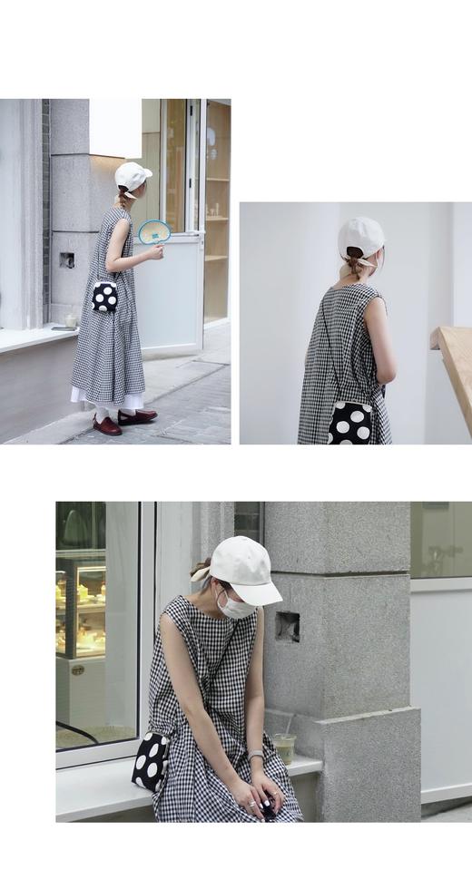 ichi 蓝白小格/蓝白格/黑白小格/黑白格 连衣裙 商品图1