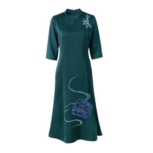 高贵优雅，新款婚宴礼服妈妈装喜婆婆气中长款连衣裙礼服LC-2267 商品图4