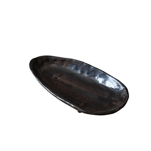 茶香记 黑釉三角瓜形盘 原创手作 讨巧可爱 拙朴耐看 茶点盘 商品图4