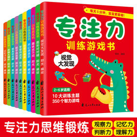 全套10册儿童找不同专注力训练游戏书3—5-6岁宝宝全脑开发思维训练走迷宫书思维逻辑训练书儿童益智早教书图画捉迷藏智力开发书籍