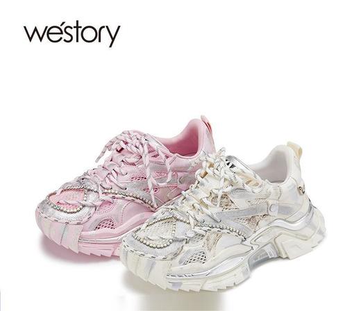 westory真皮老爹鞋纯色质感潮2022春季新款休闲鞋厚底W22AM54911 商品图0