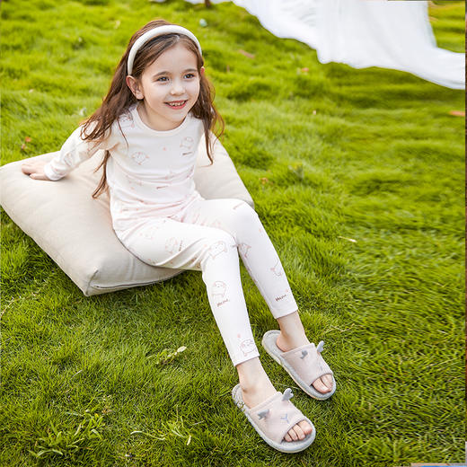 商场同款棉果果秋季新款女童加厚兰精莫代尔套头套装秋衣秋裤两件套家居服舒适柔软亲肤M321302422552 商品图1