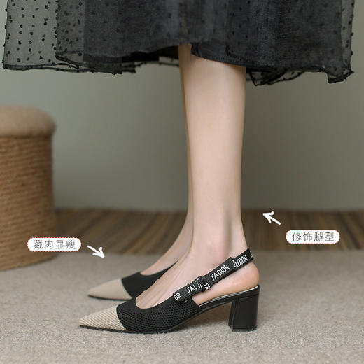 【REREJOY】 半包粗跟飞织王妃鞋 QC6381（年后72小时发货） 商品图5