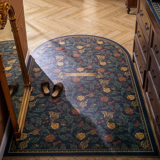 【PVC免洗地垫 一擦即净】文艺莫奈花园门口卧室客厅复古皮革防滑PVC厨房地垫脚垫地毯 商品图4