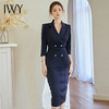 IWY/时尚商务职业套装女藏青色七分袖收腰西装裙干练气质工作服22CS93 商品缩略图0