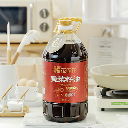 花中花  黄菜籽油  传统压榨 5L 商品图3