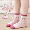 【5双装 网眼透气 亲肤舒适 】春夏季新款儿童袜子无骨花边精梳棉船袜女宝宝袜童袜 商品缩略图0
