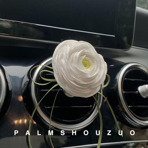 白色花朵车载香水香薰汽车出风口装饰摆件扩香石香氛淡香新车内饰 商品图2