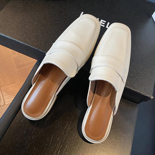 CV5071  新款包头套脚中跟女士半拖鞋韩版时尚方头搭扣懒人鞋休闲鞋 商品图13