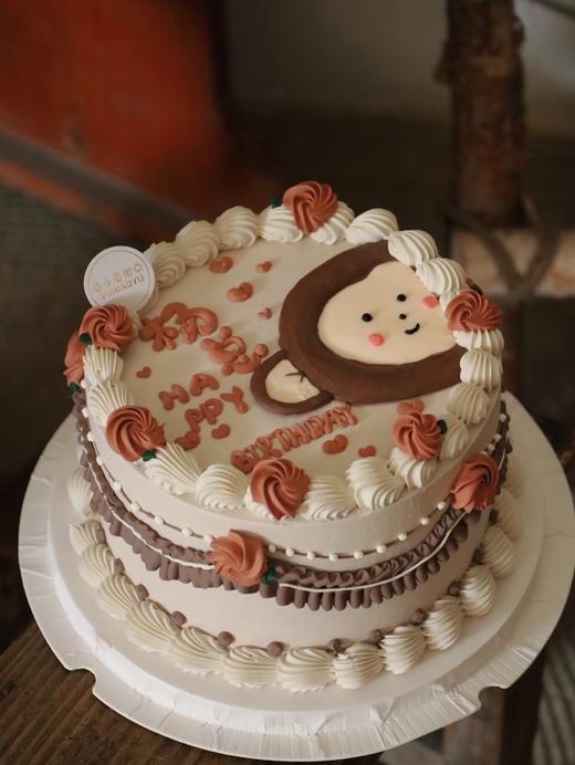 手绘棕色系复古小猴子 商品图2