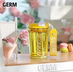格沵GERM夏季可口可乐联名咖啡杯潮酷菱形水杯（黄色）390ml